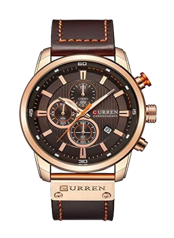 

Curren Stylish Analog Wrist Watch for Men with Fabric/ Canvas Band and Chronograph, J3591-4, Brown