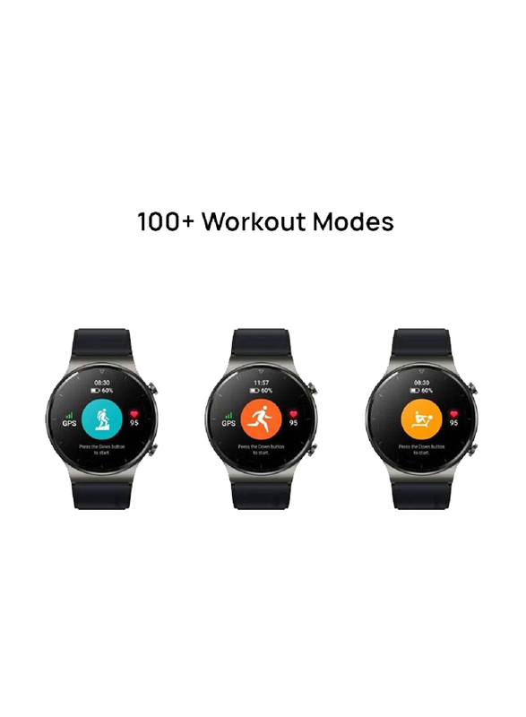 46mm Full Touch HD Screen Round Fitness Monitor Bluetooth Smartwatch, Black