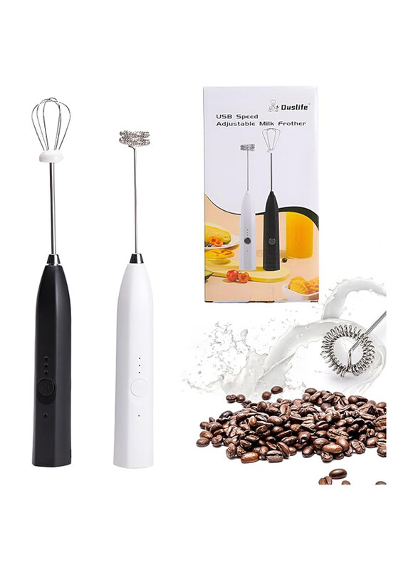 

Generic Handheld Electric Milk Frother for Lattes, White