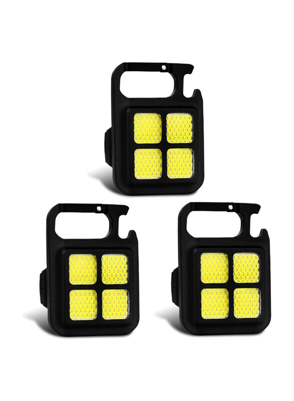 

Generic 3-Piece 800 Lumens Portable Rechargeable Keychain Mini Flashlight, Black
