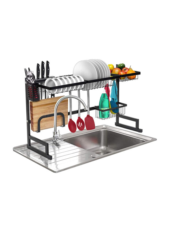 

Generic Over-The-Sink Dish Drying Display Primium Strong Rack Stand, Black