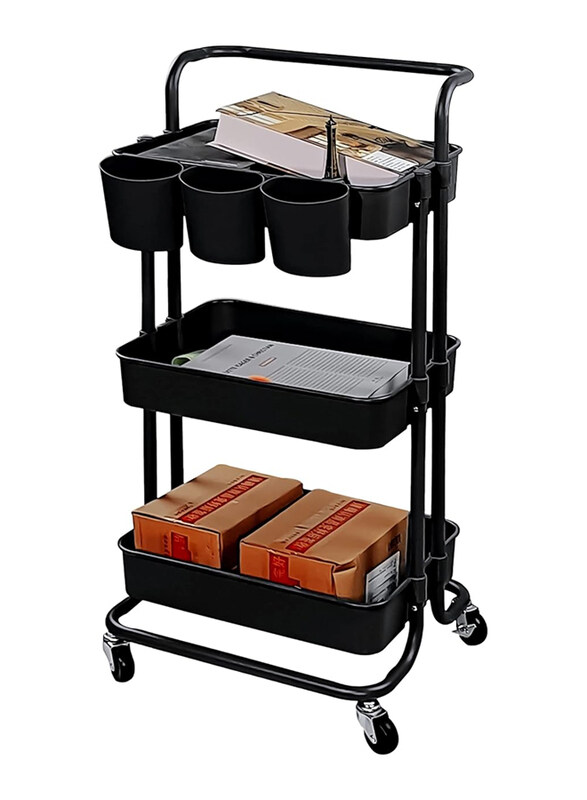 

Generic 3-Tier Multifunction Utility Rolling Cart, Black