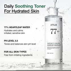 Anua Heartleaf 77% Soothing Toner pH 5.5 Trouble Care, Calming Skin, Refreshing, Hydrating, Purifying, Cruelty Free, Vegan,(250ml / 8.45 fl.oz.)