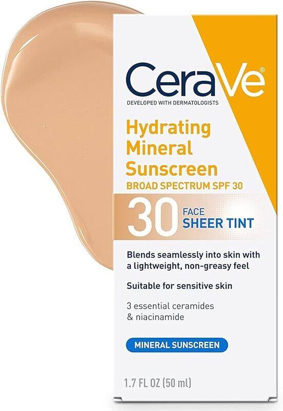 

Cerave Hydrating Mineral Sunscreen SPF 30. 1.7FL 50ml