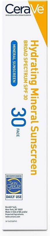 Cerave Hydrating Mineral Sunscreen SPF30. 2.5FL 75ml