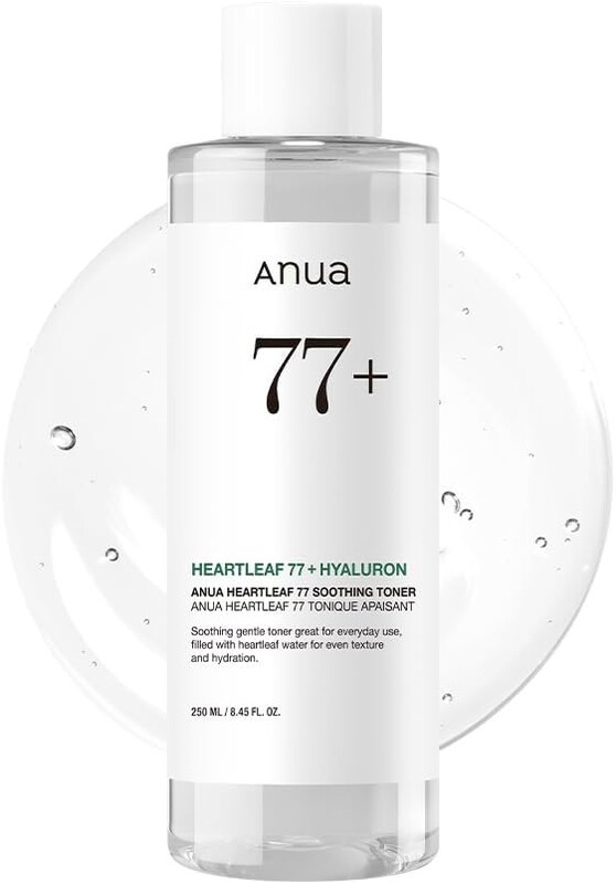 Anua Heartleaf 77% Soothing Toner pH 5.5 Trouble Care, Calming Skin, Refreshing, Hydrating, Purifying, Cruelty Free, Vegan,(250ml / 8.45 fl.oz.)