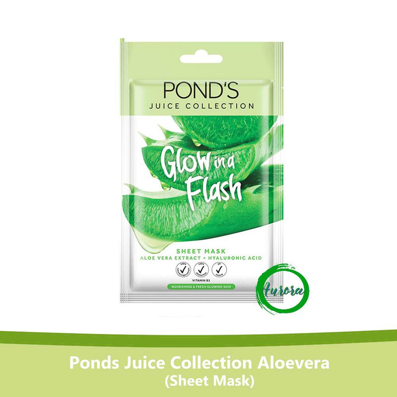 Ponds Juice Collection Glow Aloe Vera Extract an Hyaluronic Acid  Sheet Mask 20g