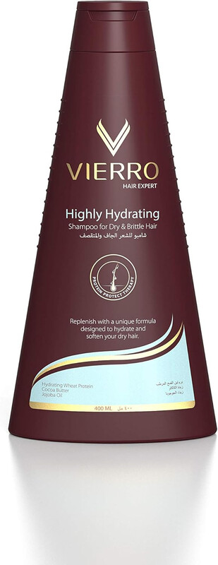 Vierro Shampoo Highly Hydrating with Hydrating Wheat Protein, Cocoa Butter and Jojoba Oil - 400 ml