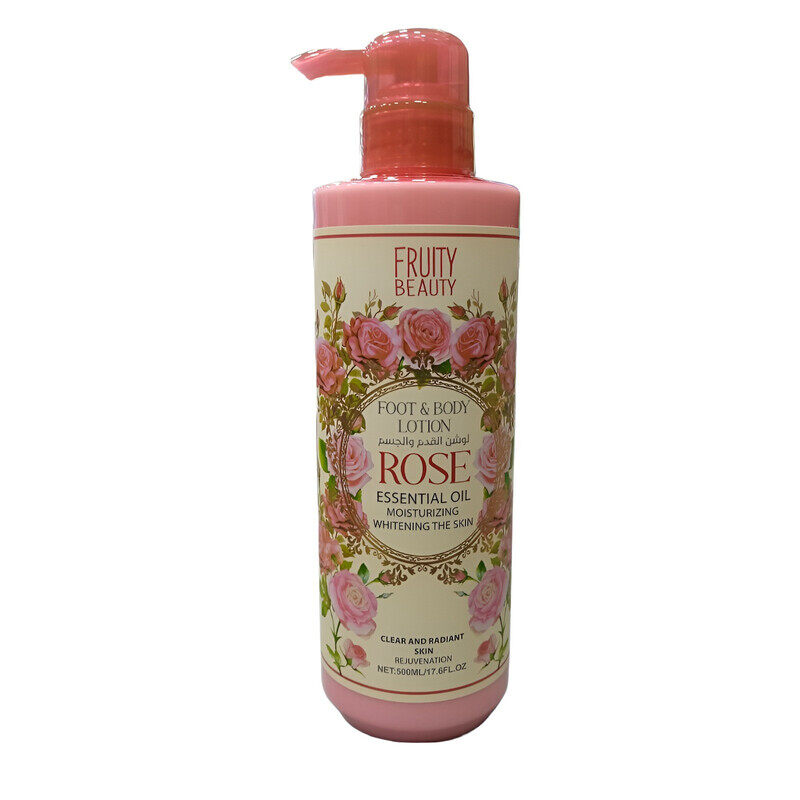 

FRUITY BEAUTY Rose Essential Oil An Moisturizing Whitening Food & Body Lotion 500ml