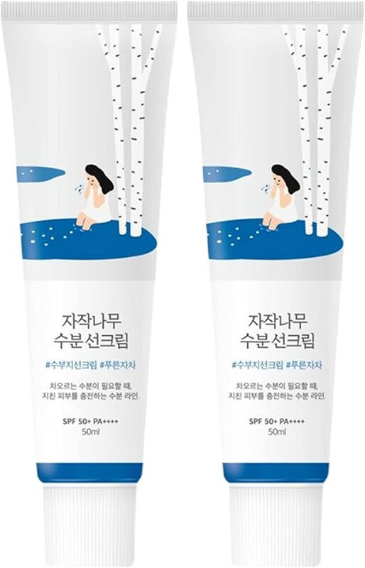 Round Lab Birch Juice Moisturising Sunscreen SPF 50+, Long Lasting Moisturiser Face Sunscreen, Facial & Body Sunscreen 50ml