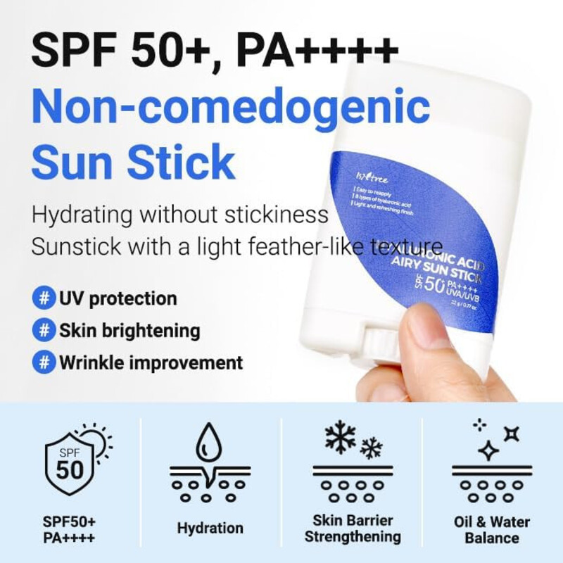 ISNTREE Hyaluronic Acid Airy SPF 50+ Sun Stick 22g