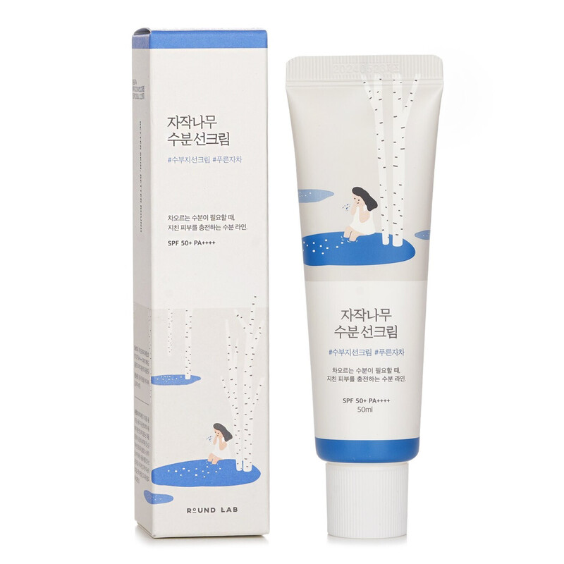 Round Lab Birch Juice Moisturising Sunscreen SPF 50+, Long Lasting Moisturiser Face Sunscreen, Facial & Body Sunscreen 50ml