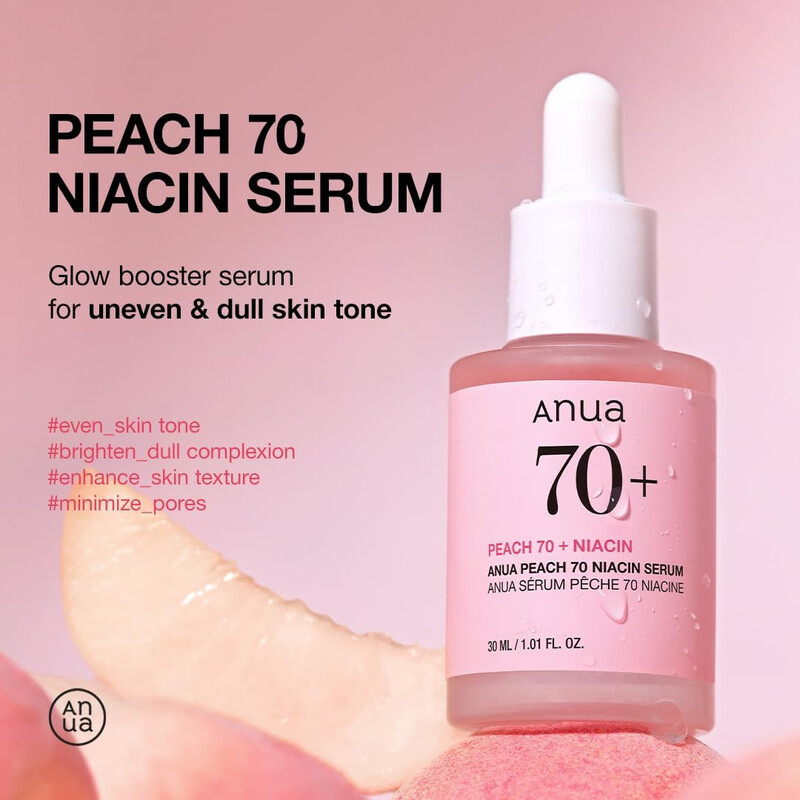 ANUA Peach 70% Niacinamide Serum brightening hydrating face serum 30ml