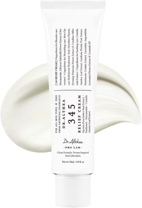 

Dr. Althea Dr.Althea 345 Relief Cream Daily Face Moisturizer Blemish Relief Care Soothing Recovery & Moisture with Niacinamide, Panthenol Korean Vegan Skincare f