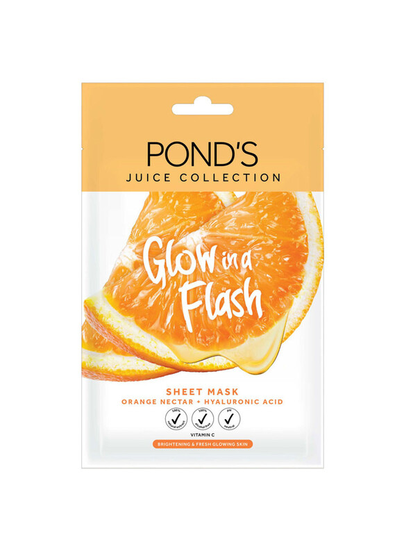 Ponds Juice Collection Glow Orange Nectar an Hyaluronic Acid  Sheet Mask 20g