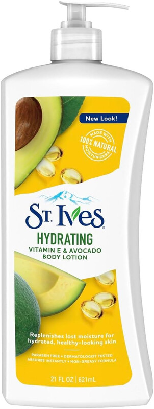 St. Ives Hydrating Body Lotion with Vitamin E & Avocado Organic Skin Renewing Lotion For Smooth & Supple Skin Deeply Hydrates & Nourishes Paraben-Free & Non-Greasy Dermatologically Tested 400ml