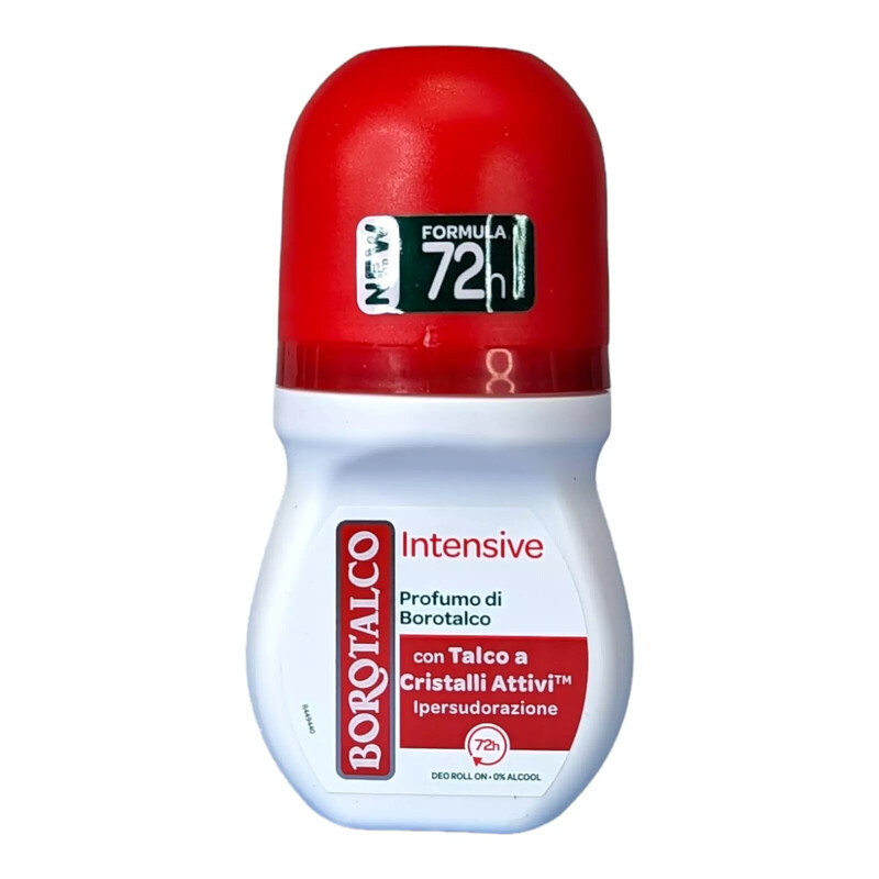 Borotalco Active Red,  Intensive 48H Deodorant Roll-On Alcohol Free 50 ml 1.69 oz