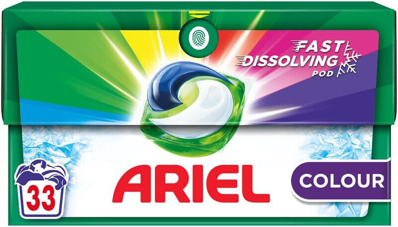 Ariel All-in-1 PODS, Washing Liquid Laundry Detergent Tablets/Capsules 33 Washes, Color, Brilliant Stain Removal Even In A Cold Wash