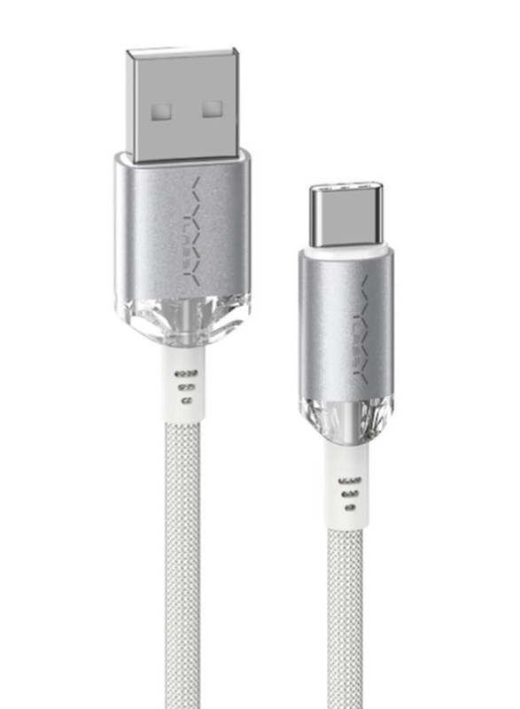 

Vyvylabs Crystal Series 1-Meter USB Type-C Cable, USB Type A to USB Type-C, Fast Charging Data Cable for Smartphones, White