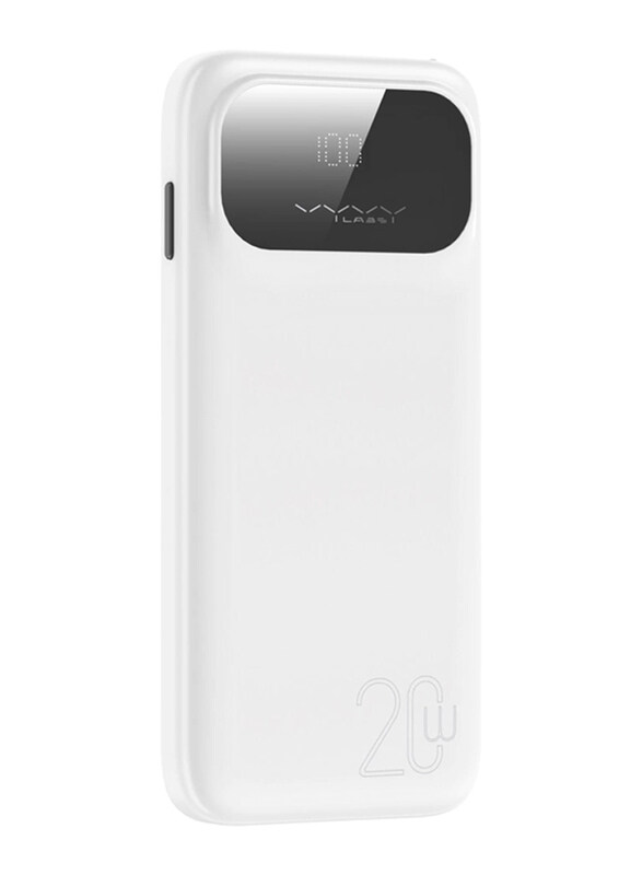 

Vyvylabs 10000mAh Leca Digital Display Fast Charge Power Bank, White