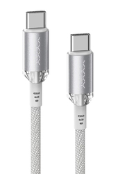 Vyvylabs Crystal Series 1-Meter USB Type-C Cable, USB Type-C to USB Type-C, Fast Charging Data Cable for Smartphones, White