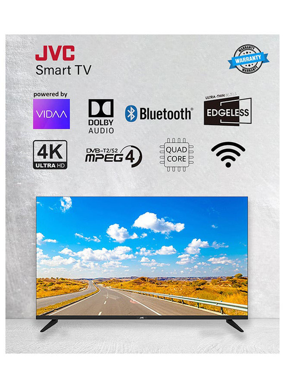 JVC 58-Inch 4K UHD LED Edgeless Smart TV, LT-58N786V, Black
