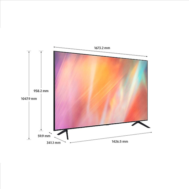 75-Inch Crystal UHD 4K Flat Smart TV UA75AU7700 Black