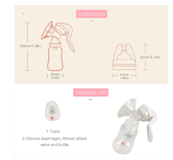 Portable Manual Breast Pump 150ML BPA Free White