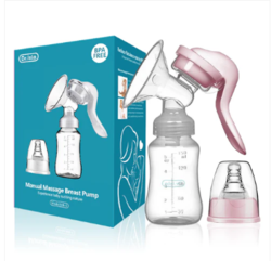 Portable Manual Breast Pump 150ML BPA Free Pink