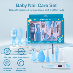 12 PCS High Quality Safety Baby Care Accessory Kit Set Thermometer Nasal Aspirator Care Newborn Grooming Kits  Yellow