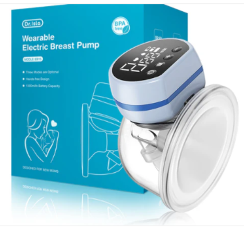 Portable LED Display Wearable Breast Pump 180ML Blue