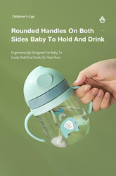 Dr Isla Baby Cup with sliding cover and Straw Blue