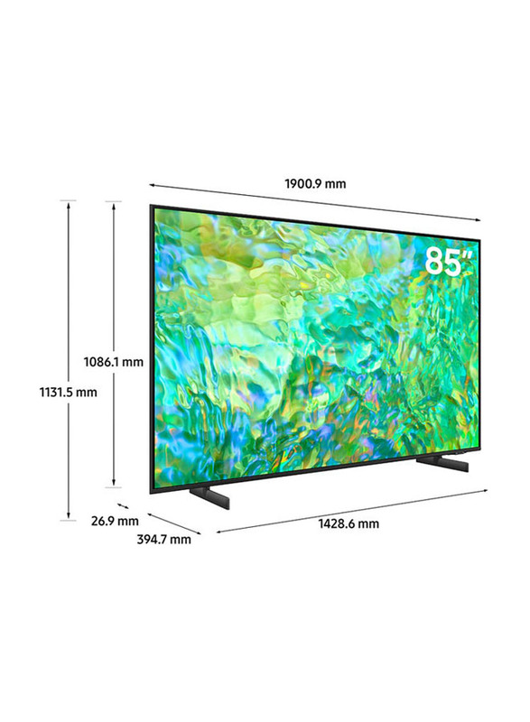 Samsung 85-Inch Flat 4K UHD Crystal Smart LED TV, 85CU8000, Grey