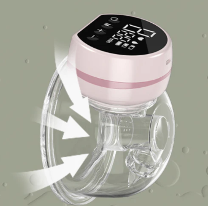 Portable LED Display Wearable Breast Pump 180ML Pink