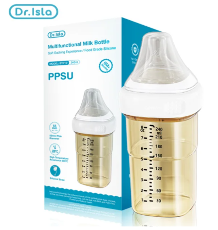 Dr.isla PPSU Anti-colic Baby Bottle Teeth Guard Bacteriostat Anti-fall Feeding Bottle 150ml/240ml Safety BPA Free