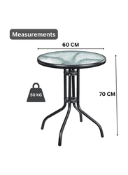 Hexar Classic Round Outdoor Table, Black/Clear