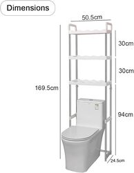 HEXAR 3 Tier Over the Toilet Rack, Stainless Steel 30kg Capacity Bathroom Shelf, Space Saving Bathroom Stand Organizer Over the Toilet Storage