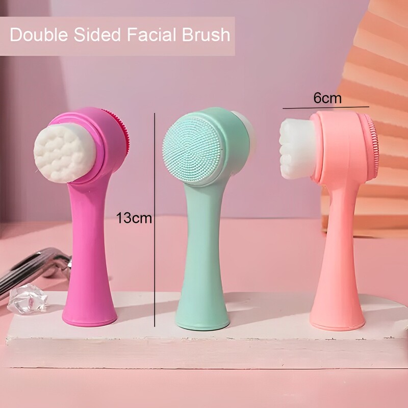 3pc Face Scrubber Face Cleaning Brushes Makeup Sponges Makeup Set Super Soft Silicone Face Cleanser Brush and Facial Cleansing Massager Brush Face Cleansing Brush Set