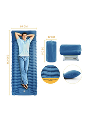 Hexar Self Inflating Sleeping Pad with Foot Pump, with Carry Bag and Repair Patches, Navy Blue