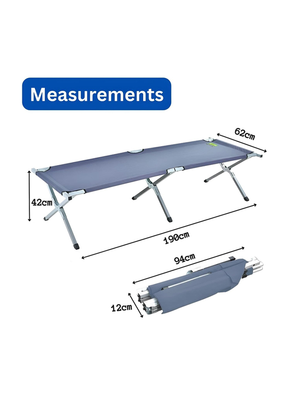 Hexar Double Layer Heavy Duty Camping Bed, Blue