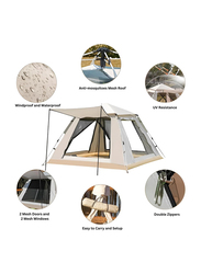 Hexar Automatic Instant Pop-Up Portable Camping Tent with Carry Bag, 4 Person, Beige