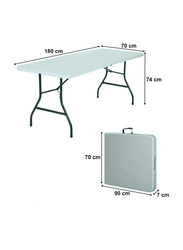 Hexar Heavy Duty Multipurpose Folding Camping Table with Carry Handle, 180 x 70 x 74cm, Green