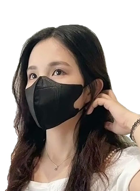 Hexar 3D Disposable Face Mask, 10 Pieces, Black