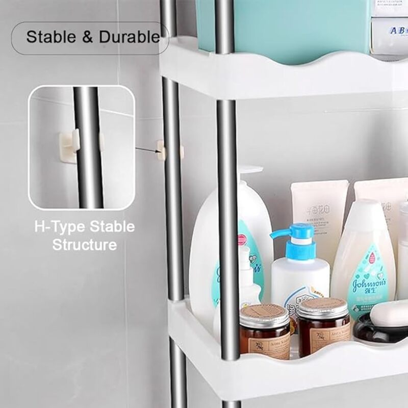 HEXAR 3 Tier Over the Toilet Rack, Stainless Steel 30kg Capacity Bathroom Shelf, Space Saving Bathroom Stand Organizer Over the Toilet Storage