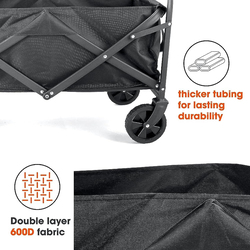Hexar Heavy Duty Folding Multi-Functional Portable Shopping Trolley, Black