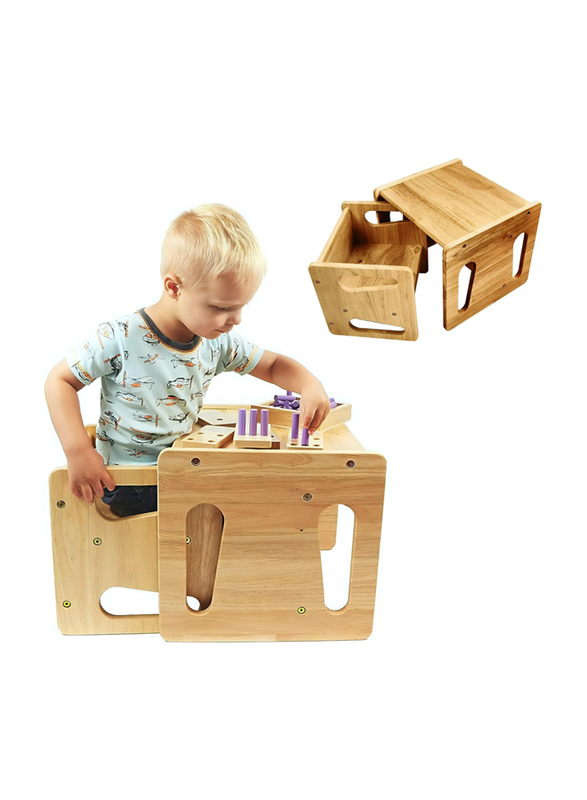 Hexar Montessori Weaning Table and Chair Set, 2 Pieces, Brown