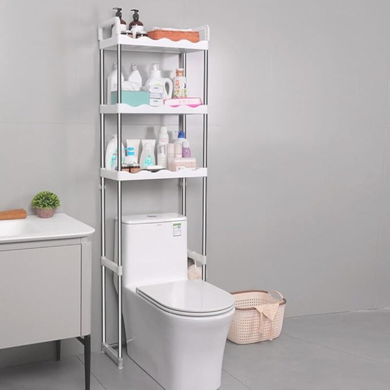 HEXAR 3 Tier Over the Toilet Rack, Stainless Steel 30kg Capacity Bathroom Shelf, Space Saving Bathroom Stand Organizer Over the Toilet Storage