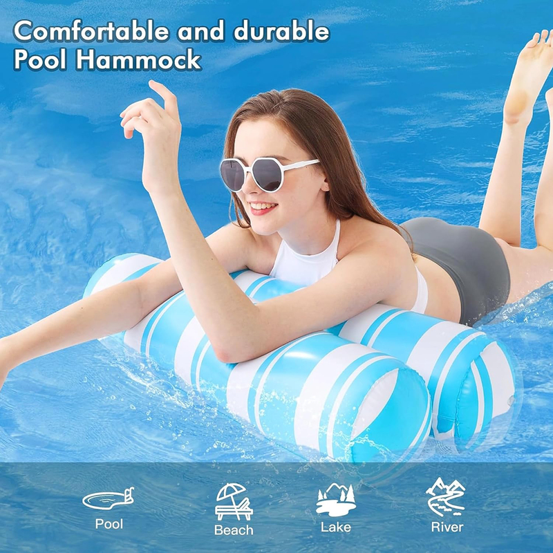 Hexar Inflatable Multi-Purpose Floating Hammock, 3 Pieces, Multicolour