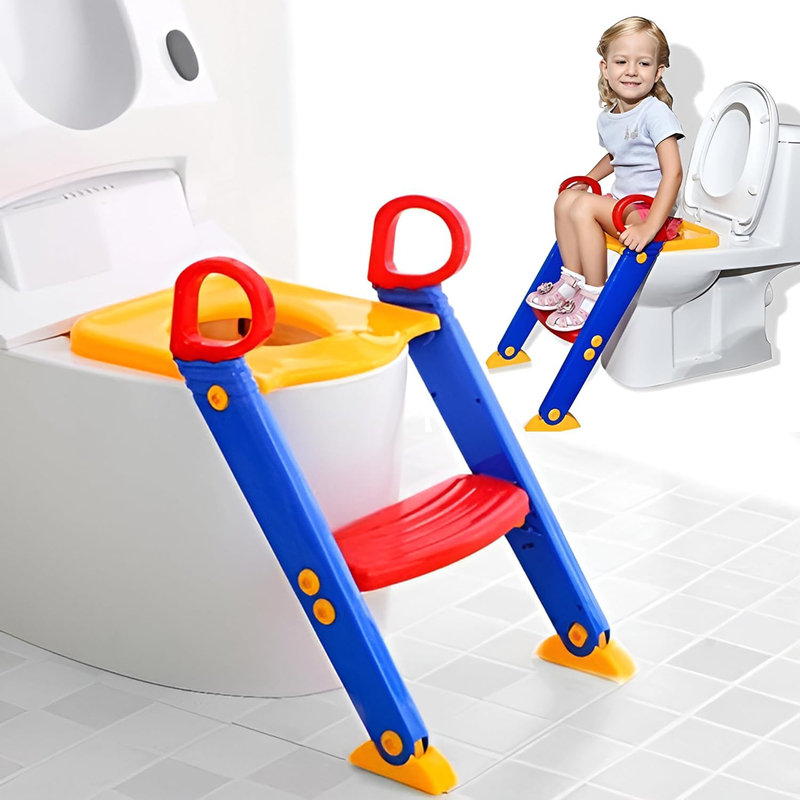 Hexar Toilet Potty Training Seat with Step Stool, Multicolour