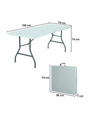 Hexar Heavy Duty Multipurpose Folding Camping Table with Carry Handle, 180 x 74 x 74cm, Green